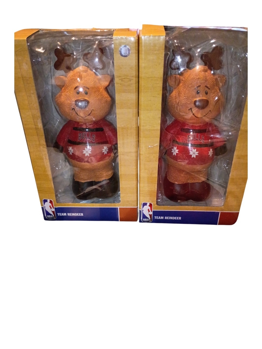 Two NBA Chicago Bulls Team Christmas Reindeer 7" Basketball Figure Decoration